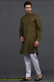 2 Pieces Men's Stitched Cotton Plain Kurta Pajama - Hammad Ali Merch