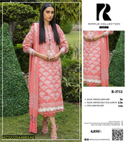 3 Pieces Women's Unstitched Lawn Printed Suit - Hammad Ali Merch